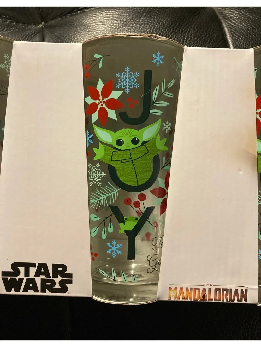 Set of 4 Baby Yoda grogu Christmas Joy Tumbler Tall Glasses